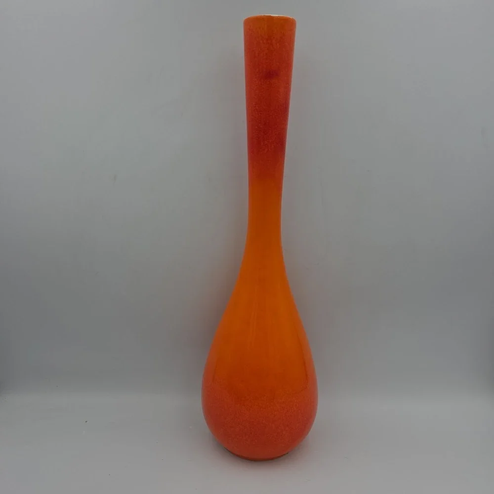 Royal Haeger Pottery Orange Bulb Bud Vase Vintage Mid Century 1960s 15.5